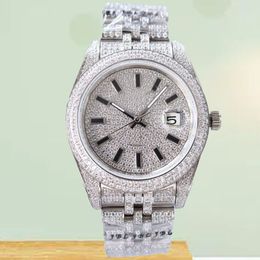 Reloj clásico de cuarzo moissanite con diamantes, relojes helados, diseñador para hombre, marca impermeable, relojes de movimiento automático, Orologio man 36 41mm, reloj de pulsera AAA