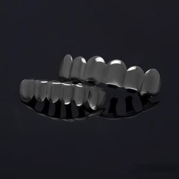 Klassiek echt goud plateren tanden grillz glazuur goud grillz tanden hiphop bling sieraden mannen lichaam piercing sieraden