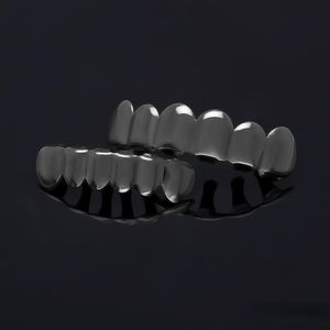 Classique or véritable placage dents grillz glaçure or grillz dents hip hop bling bijoux hommes corps piercing bijoux