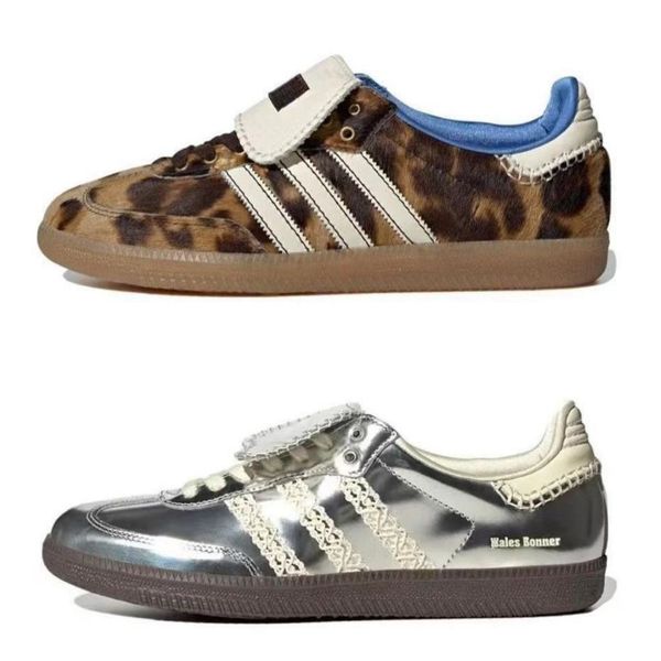 2024 Adi Wales Bonner Chaussures décontractées Sneakers de créateurs Leopard Men Femmes Chaussures École tendance mode Outdoor Board Chaussures Chaussures pour jeunes