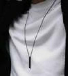 Collier de rectangle classique hommes en acier inoxydable couleur noire chaîne cubaine pour hommes bijoux cadeau5201903