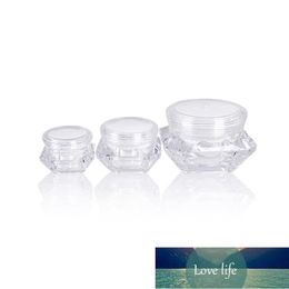 Bouteille cosmétique vide rechargeable classique 5g 10g 15g, pot de crème en plastique blanc, récipient d'emballage de cosmétiques pour échantillons de diamant