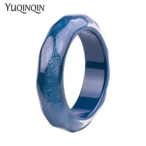 Klassieke hars manchet armbanden armbanden voor vrouwen nieuwe mode kleurrijke blauwe acryl brede armband vrouwelijke eenvoudige charme partij sieraden Q0719