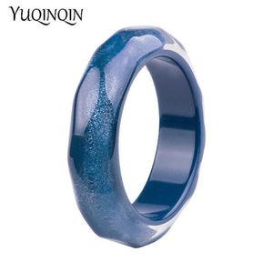 Klassieke harsmoordarmbanden armbanden voor vrouwen nieuwe mode kleurrijke blauw acryl brede armband vrouwelijk eenvoudige charm feest sieraden q0719221m m