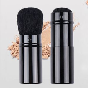 Brosse Kabuki rétractable classique, outil cosmétique en poils de chèvre naturels avec poignée en métal