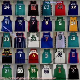 Klassiek Retro Basketbal 2 Larry Johnson Jersey Tyrone James Muggsy Bogue Stephen Curry Alonzo Rouw Derrick Nowitzki Rose Scottie Pippen Dennis Rodman Jerseys