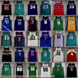 Klassiek Retro Basketbal 34 Hakeem Olajuwon Jersey 1 Tracy 11 Yao McGrady Ming Bryant Steve Francis James Johnson Wilt Chamberlain Jerry West Dennis Rodman Jerseys