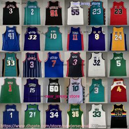 Klassiek retro basketbal Michael Jersey Carter McGrady Iverson Francis Kemp Bryant Hardaway James Anthony Johnson Ewing Chamberlain Arenas Rodman Durant Payton