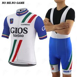 Klassieke retro fietsjersey heren Blue Pro Team racen fietsende kleding weg Maglia Ciclismo MTB Bicycle Dissing Bike Shirt