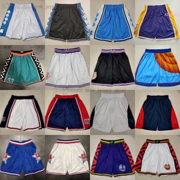 Short de basket-ball classique rétro en maille film respirant pantalon de plage d'entraînement de gymnastique 1992 1995 1996 pantalon de survêtement All-Star pantalon de sport court North Carolina College bleu blanc