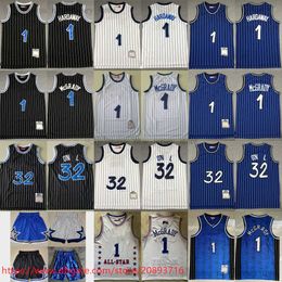 Clásico retro Tracy 1 McGrady Basketball Penny Hardaway Jersey Vintage Stitched 1993-94 Black Blue 2003-04 White 1994-95 Stripe #32 SHOLLBACK Jersey 2000-01