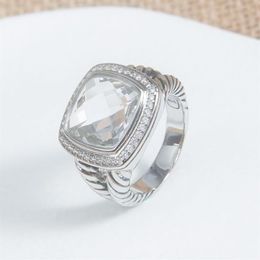 Klassieke ring voor vrouwen ingelegde witte kristal kleur zirkon mode hiphop sieraden accessoires banket feest cadeau251v