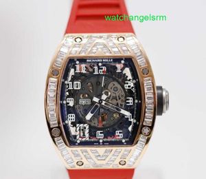 Classic RM Wrist Watch Chronograph RM010 Mens Set avec Tsquare Diamond Rose Gold Machinery Swiss célèbre montre