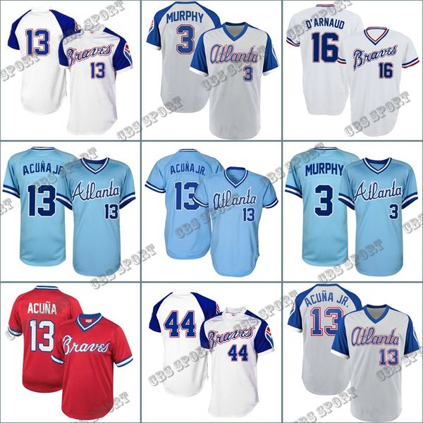 Maillot de baseball classique Ronald Acuna Jr. Throwback Ender Inciarte Hommes / Femmes / Jeunes Travis dArnaud Ozzie Albies Dale Murphy Chipper Jones Austin Riley Marcell Ozuna