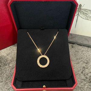 Klassieke ronde schroefketting Designer Design ketting voor dames 18K gouden volledige diamanten liefdesketting