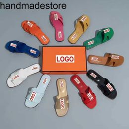 Sandales classiques Orans en cuir, pantoufles MS originales pour femmes, vêtements d'extérieur à fond plat, couleurs acidulées avec Logo