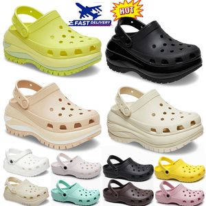 Sandalias clásicas Zapatos zuecos para hombres, mujeres, zapatos al aire libre, suela gruesa, rojo, blanco, negro, azul, amarillo, aumento de zapatos de playa antideslizantes, ballena pequeña, tacones altos M3-M7