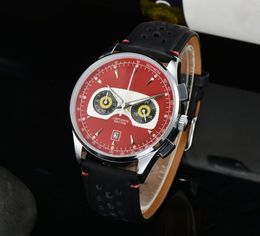 KLASSIEKE Saffier Heren Mannen Oranje Quartz Horloges Beweging Luxe horloge Lederen Band masters montre de luxe Horloges