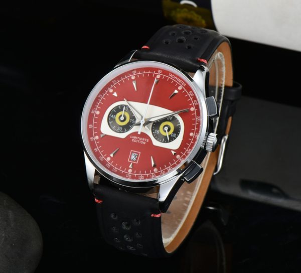 Classique saphir hommes hommes montres à Quartz Orange mouvement montre de luxe bracelet en cuir maîtres montre de luxe montres-bracelets