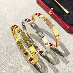 Klassieke schroefarmband Dames Man Designer Sieraden Unisex 18K verguld titanium Staal Niet-vervagende diamant Schroevendraaier Koppelsarmbanden Ontwerpersarmband