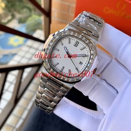 Montres-bracelets de sport les plus chaudes de la série classique40mm diamant cadran blanc Asie ETA mouvement mécanique transparent automatique montre pour homme montres