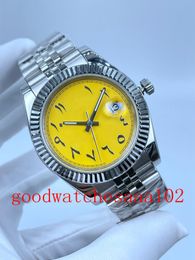 Montres unisexe série classique nouvelle version 41mm 36mm jaune Allah numéro cassé cadran 126334 126234 bracelet mécanique automatique mode dames hommes montres-bracelets