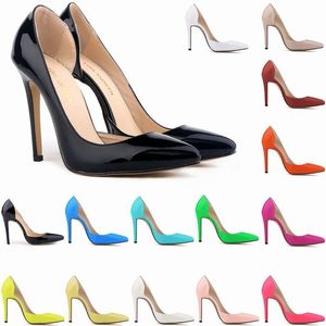 Klassieke sexy puntige teen hoge hakken vrouwen pompen schoenen nieuwe trouwschoenen pompen 14 kleuren groot