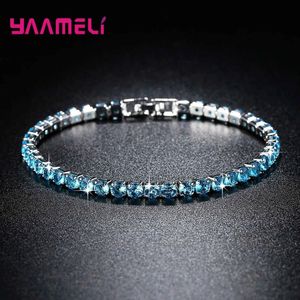 Klassieke stralende singlemultiple -rijen Rhinestone Bangle voor vrouwen 925 Sterling zilveren goud kleur tennis armband sieraden 240423