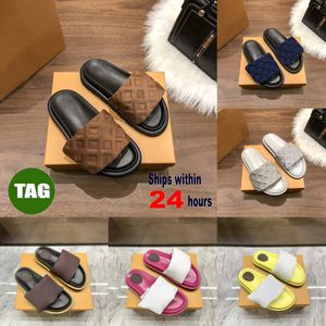 Luxe Femmes Pantoufle Designer Piscine Oreiller Plat Confort Sandale Rose Triple Noir Hommes Plage Pantoufles Mode Motif En Relief Mules Hommes Femmes Chaussures