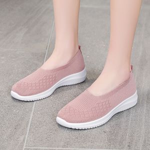 Zapatos clásicos mujer Malla transpirable Slip-On Trainers superficie Low Tops Negro rosa rojo gris talla 36-42