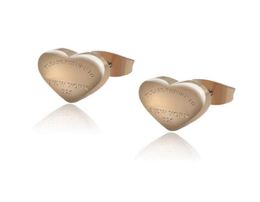 Orecchini a bottone di marca T classici semplici curvi a forma di cuore Orecchini di design europeo per le donne di lusso in acciaio al titanio 316L pl8358075