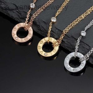 Klassieke single stone screw love ketting voor dames meisje glijbaan hanger nekverhaal kragen collier femme 316l titanium staal beroemd merk