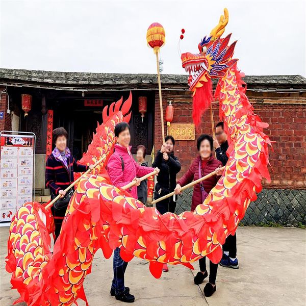 Classic Size 5 # 7m Silk Chinese Dragon Dance 6 enfants Enfants Folk Mascot Costume Special Culture Fêtes de vacances Nouvel An Spring DA325G