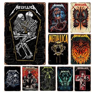 Classic Skull Band Rock Album Signs Tin Signs Vintage Metal Retro Carteles para Room Music Bar Home Cafe Pinturas de arte de pared de 30x20 cm W03