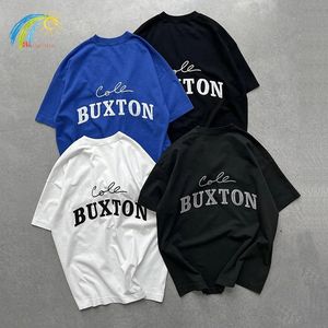 Patch slogan classique Broidered Cole Buxton T-shirt Men Femmes 1 1 Qualité Royal Blue Brown Blanc Blanc CB TE-TEE TOP TAG 240420
