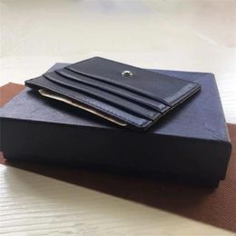 Classique petit support de carte de crédit mince Coin Bank Banque en cuir ID Black Portefeuille étoile authentique MB Designer Pocket Sac Card Possanges KQabM282P