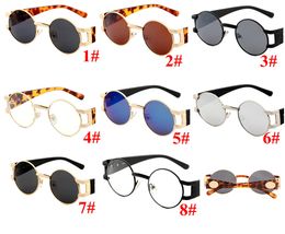 Classique Petit Cadre Lunettes De Soleil Rondes Femmes Hommes Marque Designer Miroir Lunettes De Soleil Vintage Modis Oculos lunettes de mode 8 couleurs 10 PCS usine Prix