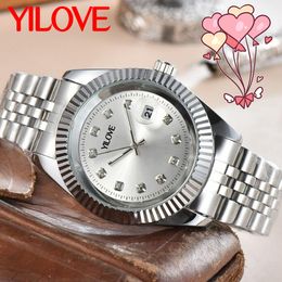 Classique Propagation Hommes Femmes Montre D'affaires Tout En Acier Inoxydable Boucle Déployante Étanche Horloge Mouvement À Quartz Loupe Saphir Montre-Bracelet De Luxe