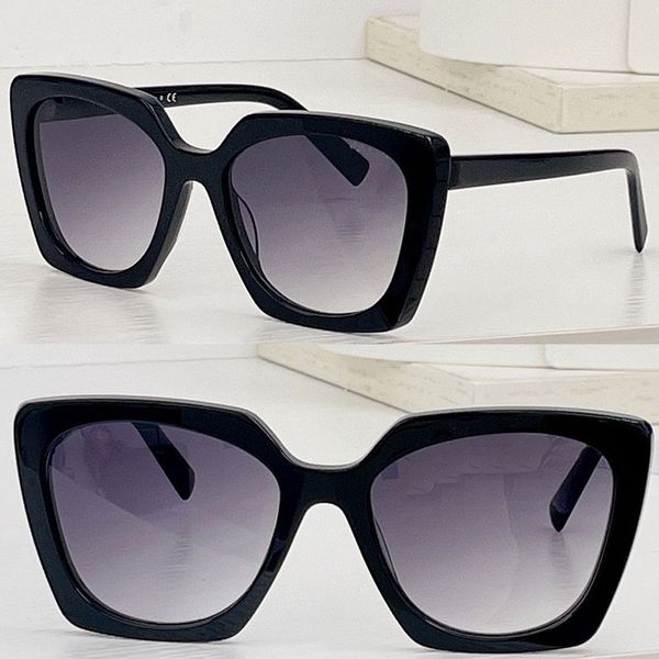 Lunettes de soleil de marque masculine pour hommes femmes avec style rétro en fibre d'acétate monture noire verres violets dégradés UV400 lunettes de soleil à la mode et élégantes SPR23Zs