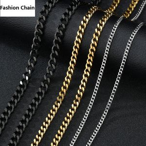 Roestvrijstalen choker ketting voor vrouwen mannen gouden zilveren ketting 18k echte gouden plaat hiphop sieraden cuba kettingen accessoires groothandel groot