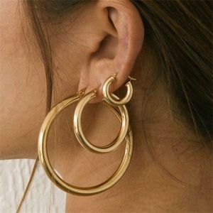 Hebilla de oreja clásica de acero inoxidable para mujer, pendientes de aro pequeños y grandes de Color dorado a la moda, accesorios de joyería al por mayor YME137