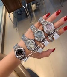 Classic en acier inoxydable Happy Stone Watch Femmes Zircon Quartz Ball Bead Wristwatch Gagnit 7 Slide CZ Crytal Move Watch8250725
