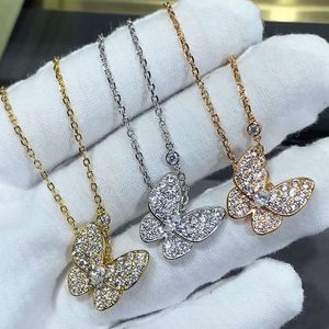 Klassieke Sterling Sier Zircon Butterfly Necklace Dames Temperament Fashion Brand Juwelier Party Gift