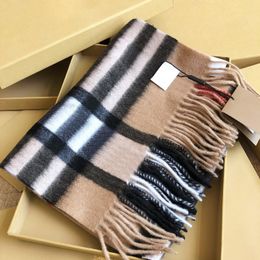 Classique Stripe Designer Écharpe Femmes 100% Cachemire Gland Écharpes Hommes Unisexe Écharpes D'hiver Plaid Toutes Les Couleurs Garder Au Chaud Châle Cadeau De Noël 30 * 180 cm