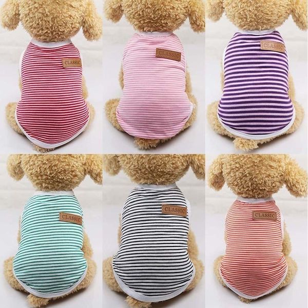 Classique Stripe Dog Shirt Vêtements pour chiens pas chers pour petits chiens d'été Chihuahua T-shirt mignon chiot gilet Yorkshire Terrier Vêtements pour animaux de compagnie Y200922