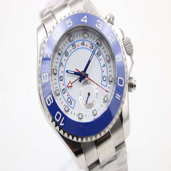 Style classique 44 mm haute qualité mouvement automatique hommes montre visage blanc saphir cristal 316 montre en acier inoxydable