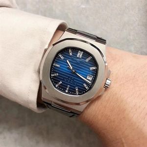 Mouvement automatique de Style classique U1 40 ans Souvenir hommes montre visage bleu saphir cristal bracelet en cuir Watch275G