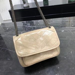 Bolsos de cuero genuino para mujer de moda colorida de estilo clásico bolso de hombro para mujer bolso de mensajero para mujer 633151,633158,498830. Bolsos NIKI de piel de becerro