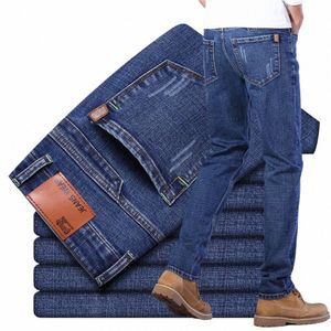 Style classique Hommes Marque Jeans Busin Casual Stretch Slim Denim Pantalon Bleu Noir Pantalon Pantalon Cargo Homme Pantalon Jeans Pantalon F4ey #