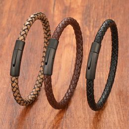 Bracelets en cuir à breloques pour hommes et femmes, Style classique, simples, 8 couleurs, boutons en acier inoxydable, accessoires, bijoux cadeau, 240318